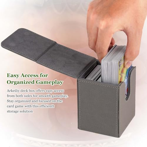 Arkeiliy MTG Deck Box 110+ Storage Sleeved Cards for Magic Commander - color: Grey III
