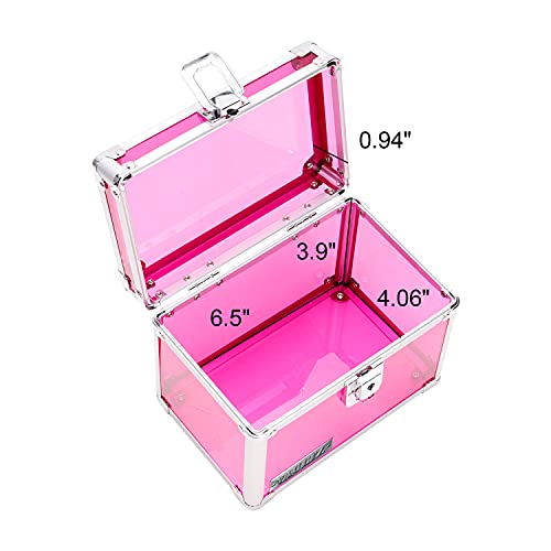 Vaultz Lockable Index Card Holder - Flash Card Organizer for Recipes, Passwords or Studying Holds 450 4x6 Notecards - Index Card Box Study Accessories, Pink Acrylic - color: Pink Acrylic, size: 4 X 6 Inch