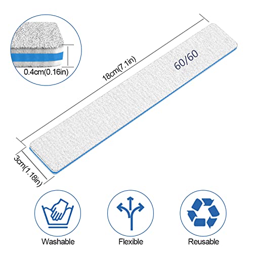 Nail Files-Nail File for Acrylic Nails 12pcs, 60/60 Grit Nail Files Emery Boards for Acrylic Nails, Jumbo File Washable Thick Professional Square Nail File Manicure Tools for Nail Tech - size: 60/60 grit