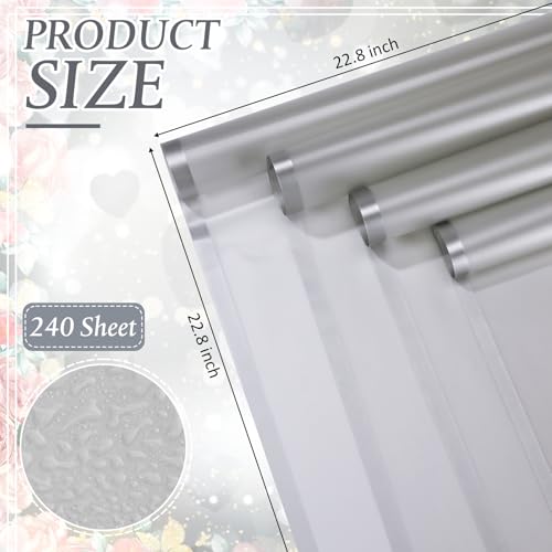 Ctosree 240Sheets Flower Wrapping Paper,Waterproof Korean Bouquet Wrap 23in - color: Silver