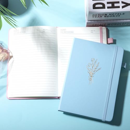 Lined Journal Notebook for Women Cute Leather Notebooks for Writing - color: Blue