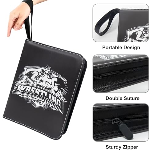 400 Pockets Wrestling Card Binder,Portable Waterproof PU Storage Album,W435 - color: Wrestling-400