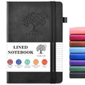 Lined Notebook 5.9"x8.5", Hardcover Leather Journal for Women Men,160 Pages - color: Black, size: Lined Page