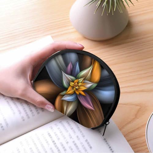 IBILIU Small Coin Purse Retro Flower Abstract Metal Art Pattern Mini Wallet Coin Pouch Change Purse For Women Men - color: Coinp-004