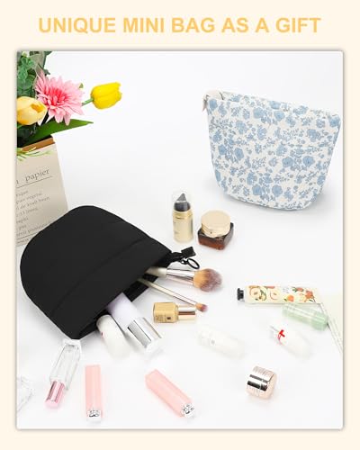 Relavel Mini Makeup Bag, Cute Toiletry Bag Organizer, Black - color: 01-Black, size: Mini