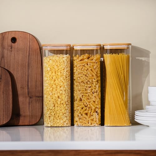 D2scrma 71oz/2.2Qt Square Glass Storage Containers with Lids 3-Pack - size: 71oz*3