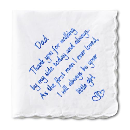 Wedding Handkerchief, Something Blue for Bride, Mother of the Bride Gift - color: Dad