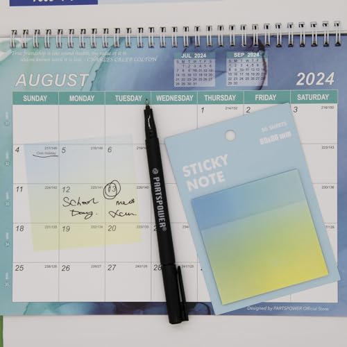 Gradient Transparent Sticky Notes, 8x8 cm See Through Notes for Annotating Bible Journaling Office Supplies, 50 Sheets/Pad, 4 Pads