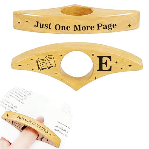 Personalized Book Page Holder with 26 Letters, Custom Finger Book Opener Thumb Bookmark with Initials for Women Men, Reading Accessories Gifts for Readers Book Lovers (Light Color-01, Letter E) - color: Light Color-01, size: Letter E
