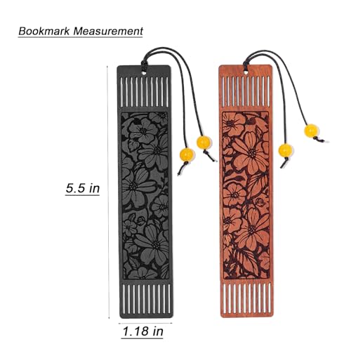 Flower Bookmark Wood Bookmarks for Women Book Lovers,Bookish Gifts for Women (Hollow Flower) - style: Hollow Flower
