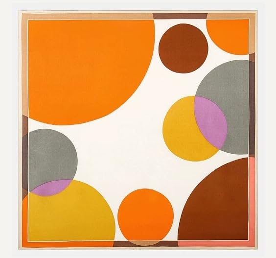 ANDANTINO 100% Mulberry Silk Scarf -21” Square Neckerchief with Gift Packed - color: Colorful Circles