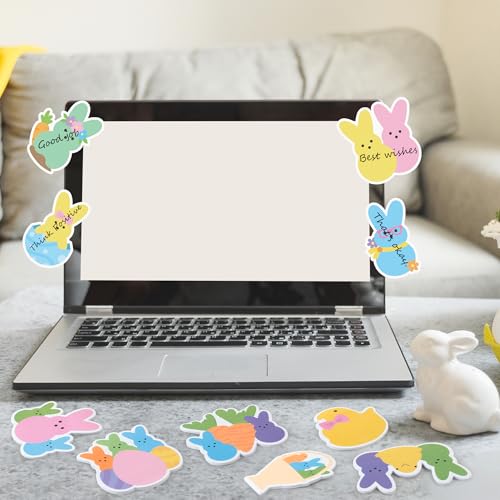 CJiangpo 30Pcs Easter Bunny Sticky Notes Pads, 600 Sheets Colorful Candy Rabbit Self Stick Notepad Cute Chick Egg Memo Pad Page Marker for Kids Classroom Rewards Easter Party Favors Basket Stuffers - color: Bunny