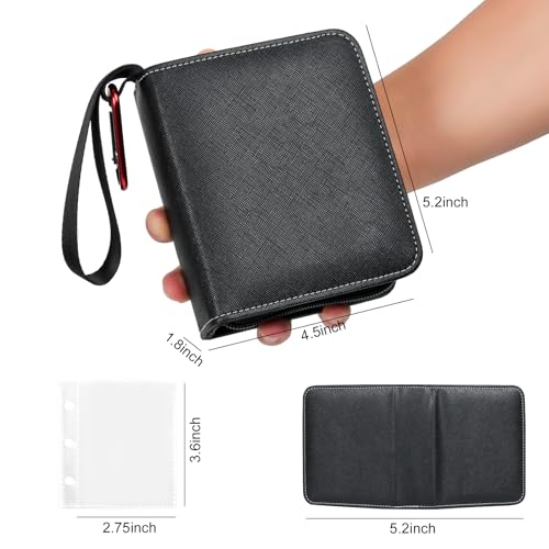 GEAoffice 1 Pocket Mini Trading Card Binder Holds 80 Cards, Black - color: Black-1 Pocket