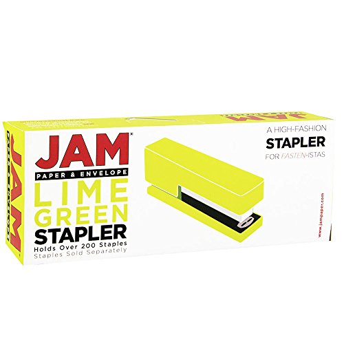 JAM PAPER Modern Desk Stapler - Lime Green - Sold Individually - color: Lime Green, size: Pack of 1