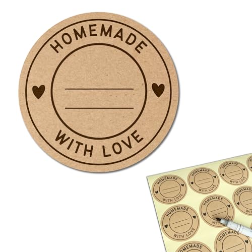 900 Pieces, Homemade with Love Stickers, Canning Jar Labels to Write On - size: 900 Pieces