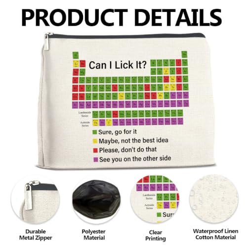 LyoGao Funny Periodic Table Makeup Bag, Science Teacher Gifts Cosmetic Bag - color: ccc