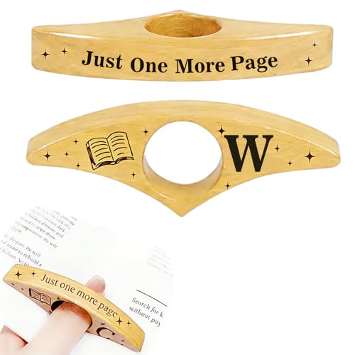 Personalized Book Page Holder with 26 Letters, Custom Finger Book Opener Thumb Bookmark with Initials for Women Men, Reading Accessories Gifts for Readers Book Lovers (Light Color-01, Letter W) - color: Light Color-01, size: Letter W