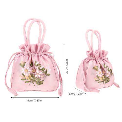 Holibanna Embroidered Floral Handbags Chinese Ethnic Drawstring Bag Purse