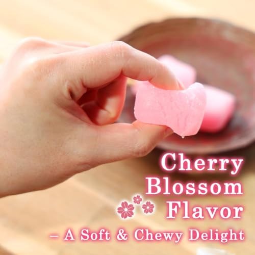 TOMOSAN Japanese Sakura Mochi Candy, Traditional Cherry Blossom Rice Cakes, Soft & Chewy, Individually Wrapped, 180g x 2 Packs (12.7oz Total) - size: 180g (Pack of 2)