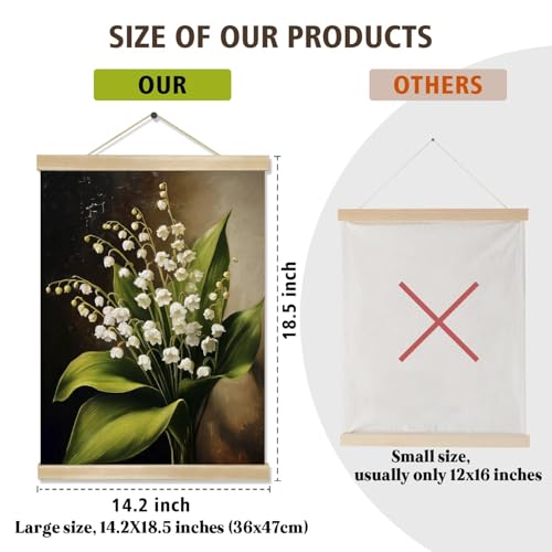You found a duck Vintage Lily of The Valley Flower Poster Wall Art Decor,Retro Plants Wall Art,Flowers Linen Hanging Poster for Bedroom Living Room Office, Farmhouse,18.5X14inch (HD010) - color: HD010