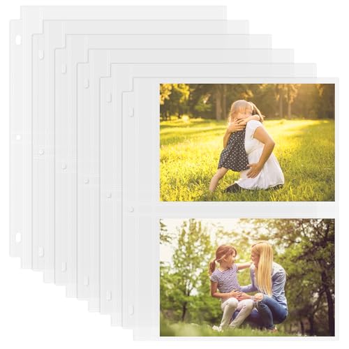 100 Pack 5 x 7 Photo Sleeves for 3 Ring Binder(200 Pictures) - color: 5x7inch-2pocket|8.5 X 11" Binders