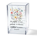 Be Joyful in Hope, Patient in Affliction Romans 12:12 Acrylic Cosmetic Pencil Pen Holder Cup, Christian Verse Pen Holder Cup, Christian Gifts for Women Boss Friend Teacher - style: Be Joyful