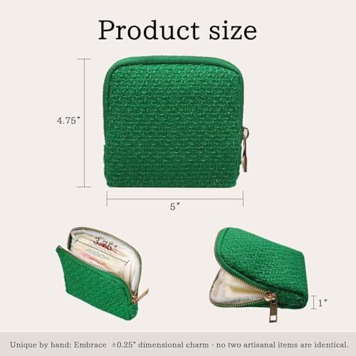 Stratalife Small Travel Jewelry Case, Qulited Storgae Pouch - color: Quilted Green
