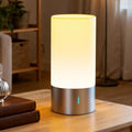 Table Lamp, Bedside Touch Control Lamp for Bedroom 3 Level Dimmable Warm White Lights with 256 RGB Color Mode Modern Deisgn Smart Nightstand Desktop LED Lamps Portable for Read(Advanced)