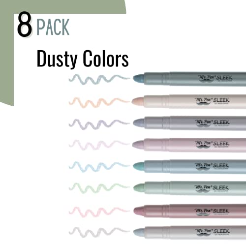 Mr. Pen- No Bleed Gel Highlighters, Dusty Colors, 8 Pack - color: Dusty Colors, size: 8 Pack