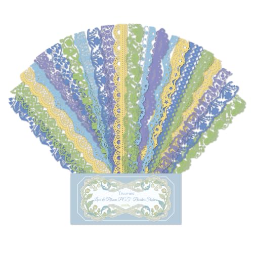 200 Pcs Colorful PET Lace Border Stickers for Toploader & Scrapbook - style: Colorful
