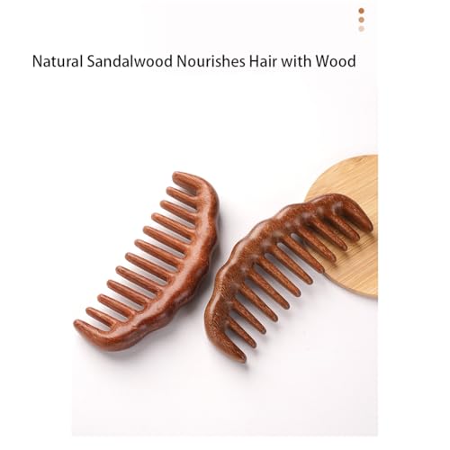Wooden Hair Comb Set, birthing comb,Wide tooth massage combs, Brown, 2 Pack (One SizeA2) - size: One SizeA2