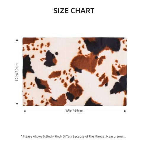 Brown Cow Print Placemats Washable Table Placemat Set of 4 - color: Black Brown, size: Set of 4