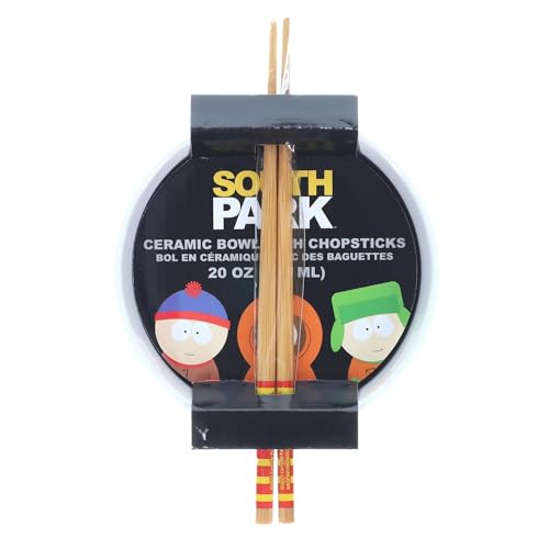 South Park Eric Cartman "Suck My Balls" Ceramic Ramen Dinnerware Set | Includes 20-Ounce Noodle Bowl and Wooden Chopsticks