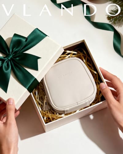 VLANDO Makeup Bag for Purse,Water-Resistant Pouch with Pockets,Cream White - color: Mini-Cream White