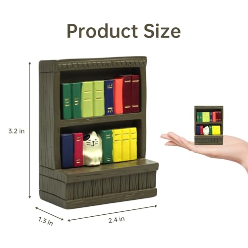RAQWI Cat Bookshelf Statue, Mini Book Lover Cat Figurine Shelf Decor - color: Librarian