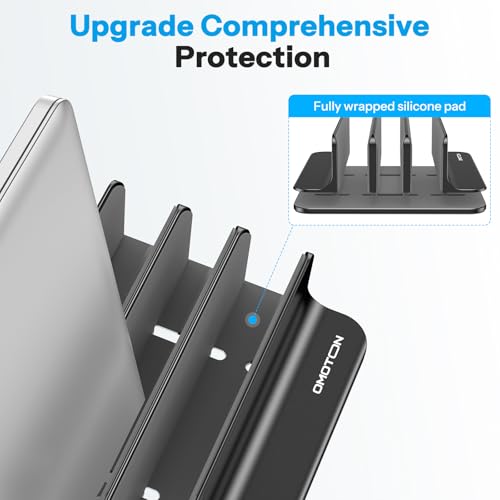 OMOTON 3-Slot Multiple Vertical Laptop Stand, Fits All MacBook, Black - color: Three Slots-Black