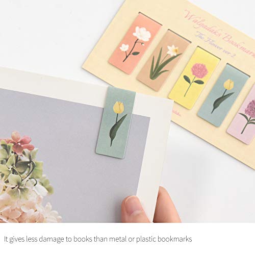Monolike Magnetic Bookmarks The Flower Ver.2, Set of 5 - color: The Flower Ver.2