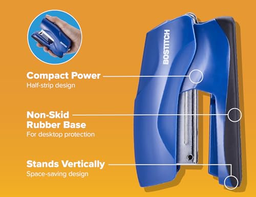 Bostitch Heavy Duty Stapler Value Pack, 40 Sheet Capacity, Blue - color: Blue