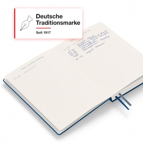 LEUCHTTURM1917 - Notebook Hardcover Medium A5-251 Numbered Pages for Writing and Journaling (Indigo, Plain) - color: Indigo, style: Minimalist