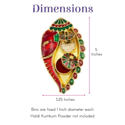 LOVENSPIRE Acrylic Decorative Ganesh Shankh Haldi Kumkum Holder for Pooja Thali – Return Gifts for Wedding, Housewarming Items & Indian Festival Ceremonies 5 Pcs - size: 5 Pcs
