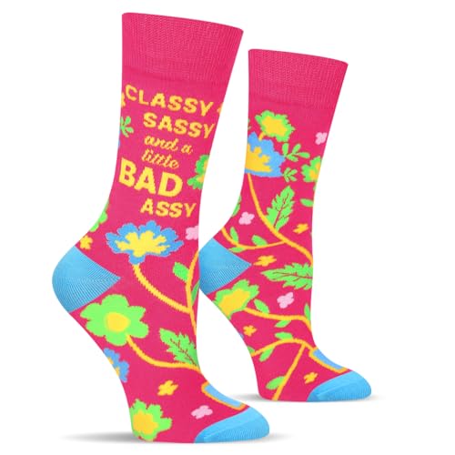 Funny Socks for Women and Teenage Girls, Cute Crazy Unique Novelty Gifts - color: B-bad-redblue-1