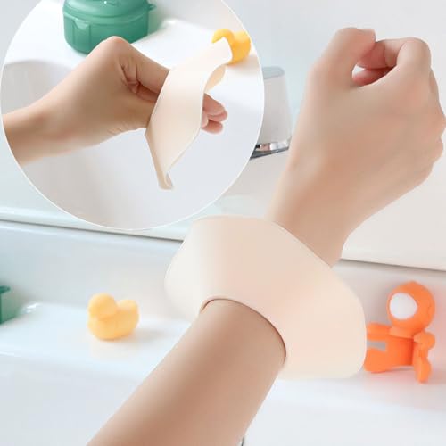 1pair Silicone Wristband Waterproofed Face Wash Wristbands Skincare Wrist Guards for Make up Shower Wrist Guards - color: Transparent