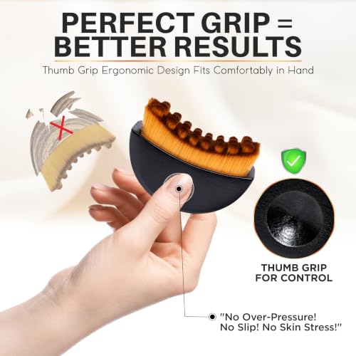 Wooden Lymphatic Contour Face Brush for Lymphatic Drainage, Facial Massage & Dry Brushing, Soft Natural Bristles for Gentle Exfoliation, Deep Cleansing, Face Sculpting & Jawline Massage Tool