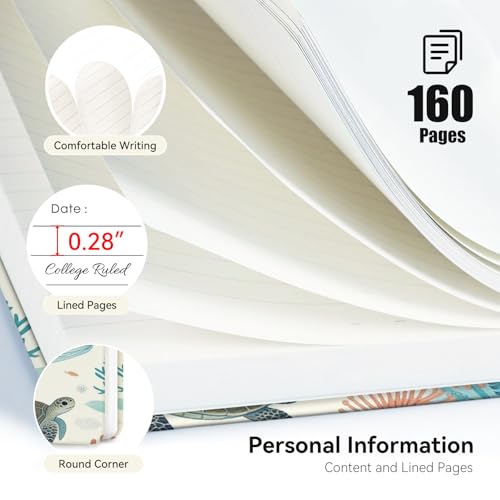 Lined Spiral Journal Notebook for Work A5, 160 Pages, Whale - color: Whale