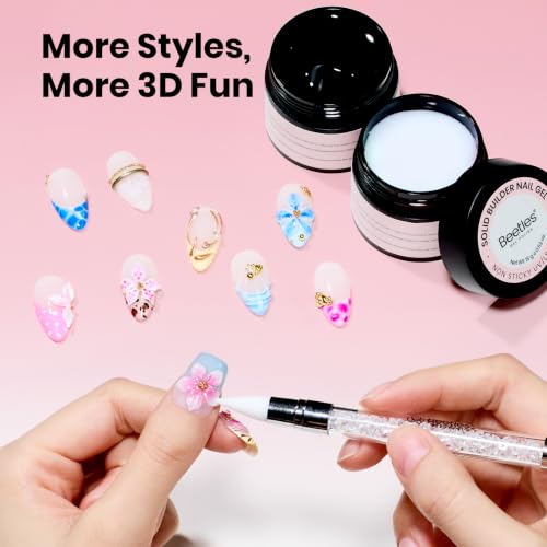 Beetles 3D Gel Nail Art Clear & White, 2 Pcs 3D Sculpting Gel for Nail Art - color: G-Multicolor-2
