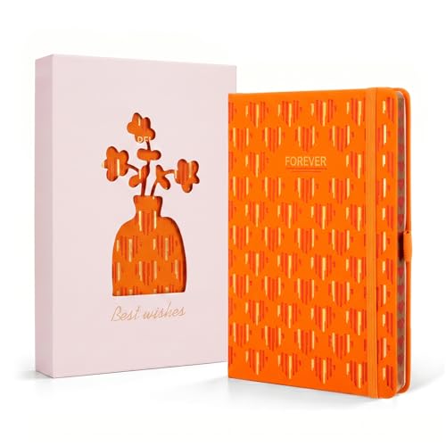 Comix Pretty Lined Journal for Women, 192 Pages, 100GSM Paper, 5.5" x 8.3" - color: Orange