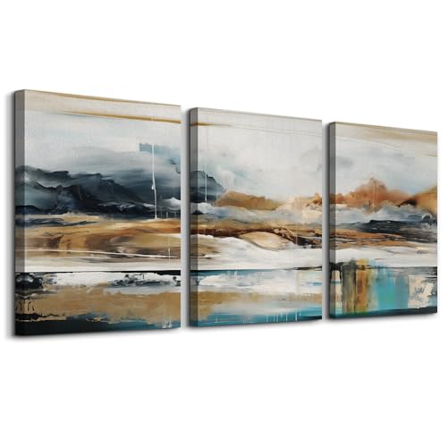 MHARTK66 Abstract Nature Landscape Wall Art for Living Room, Set of 3 Modern Canvas Prints Paintings Artwork for Walls, Wall Decor Pictures for Bedroom Dining Room Office Home Decoration 16x24 Inch - color: Abstract Wall Pictures, size: 16x24inches*3pcs