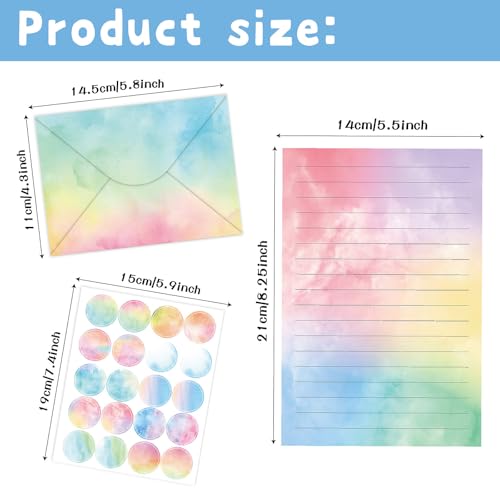 160 Pcs Stationery Paper Envelopes Set - color: Watercolor