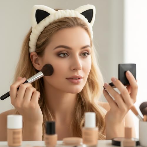 2Pcs Spa Headband for Washing Face Skincare Makeup Headbands for Women - color: Purple + Beige