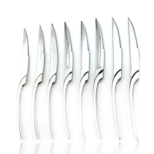 JASHII 18/10 Stainless Steel 8 Piece Mirror Polished Silver Steak Knife Silverware Utensil Set - color: 8PCS-steak knife